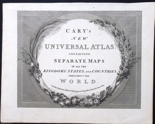 Decorative title page from Cary's New Universal Atlas, 1813. ENGRAVED TITLE PAGE ONLY.