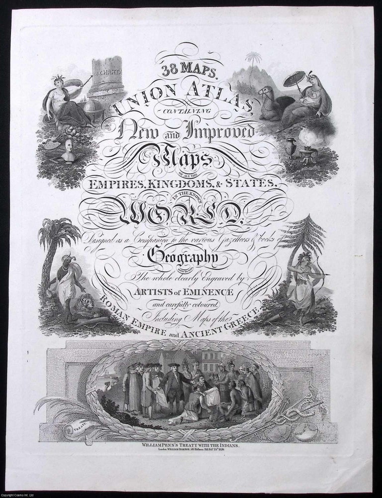Item #373401 Engraved title page from the 1820 Union Atlas: Containing 38 New and Improved Maps,...