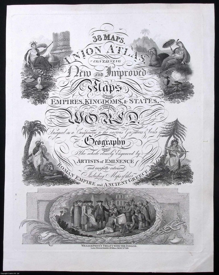 Item #373401 Engraved title page from the 1820 Union Atlas: Containing 38 New and Improved Maps,...