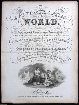 Ornate engraved title page for A New General Atlas of the World, 1831. ENGRAVED TITLE PAGE ONLY. 1831 ENGRAVED TITLE PAGE.