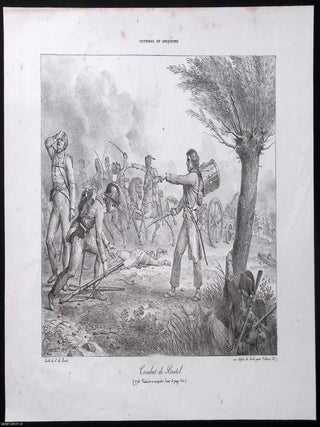 Battle of Boxtel, September 1794, Flanders Campaign, War of the First Coalition : French Republican forces clashed with British, Dutch, and German troops in the Duchy of Brabant, now the Netherlands. Engraved by Labaquere, 1819.