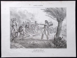 Battle of Boxtel, September 1794, Flanders Campaign, War of the First Coalition : French Republican forces clashed with British, Dutch, and German troops in the Duchy of Brabant, now the Netherlands. Engraved by Labaquere, 1819.