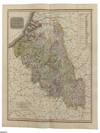 Belgium or the Netherlands : hand coloured. A finely detailed map from John Thomsons New General. HAND COLOURED MAP LOW COUNTRIES.