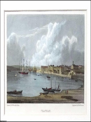 Chatham, Kent. Drawn by W. Westall. Engraved by Edward Finden. HAND COLOURED ENGRAVING.