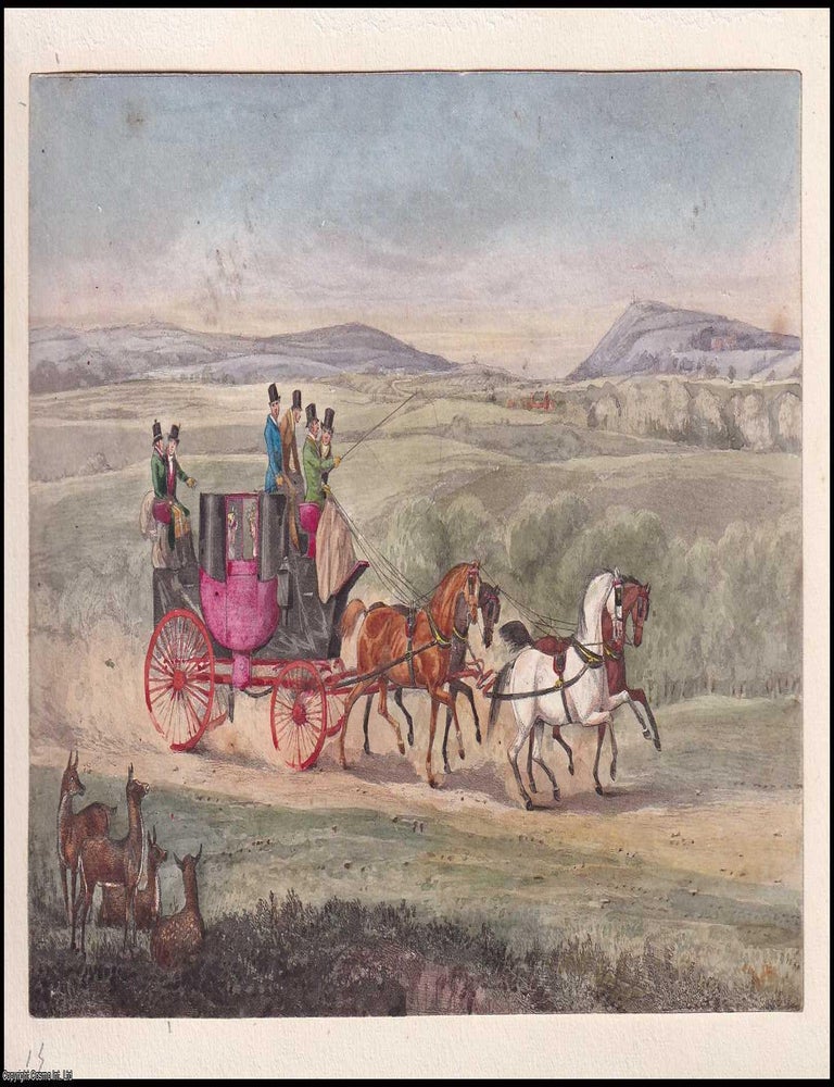 Item #373551 Carriage Crossing in the Deer Valley, c. 1840. HAND-COLOURED IN PERIOD STYLE EARLY 19TH CENTURY COPPERPLATE ENGRAVING.