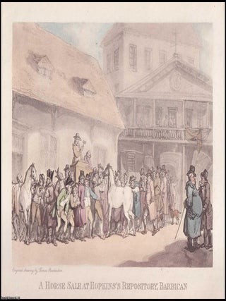 A Horse Sale at Hopkins's Repository, Barbican, c. 1830. EARLY 19TH CENTURY COPPERPLATE ENGRAVING.