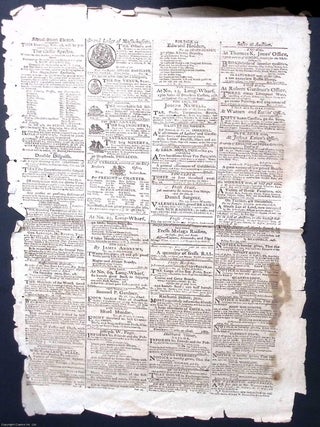 A Boston, Massachusetts advertising sheet from November 1798, likely a supplement or detached. BOSTON ADVERTISING SHEET FROM NOVEMBER.