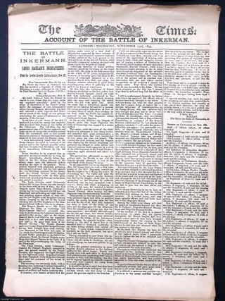 1854, The Attack on Balaclava and The Battle of Inkermann. Two Special Report Issue of The Times. 1854 CONTEMPORARY CRIMEAN WAR REPORTS.