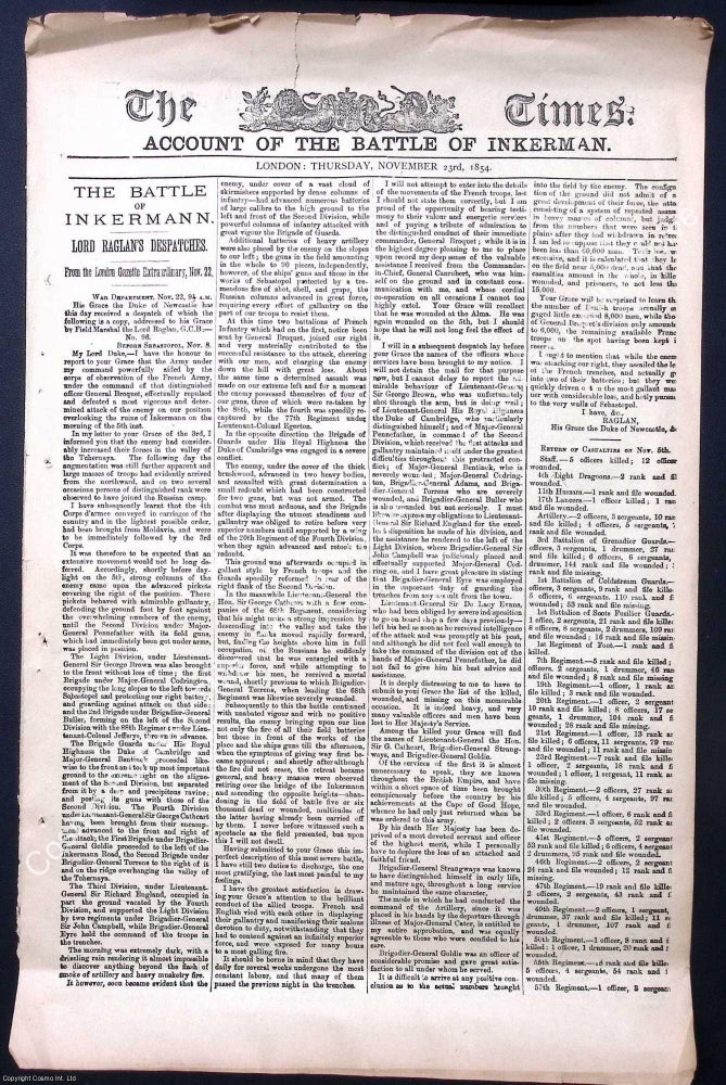 Item #373729 1854, The Attack on Balaclava and The Battle of Inkermann. Two Special Report Issue...