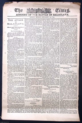 1854, The Attack on Balaclava and The Battle of Inkermann. Two Special Report Issue of The Times newspaper, dated November 13th and 23rd, 1854.