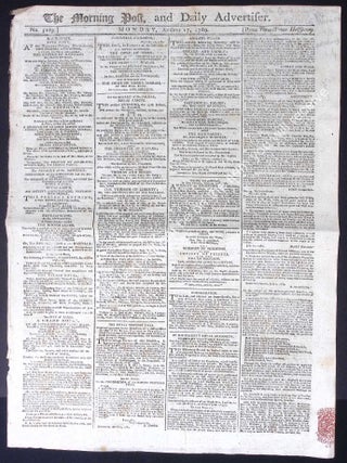 Newspapers in the Shadow of 1789 : The Morning Post, and Daily Advertiser : August 17, 1789 ; Sept 9, 1789 ; June 17, 1791.