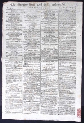 Newspapers in the Shadow of 1789 : The Morning Post, and Daily Advertiser : August 17, 1789 ; Sept 9, 1789 ; June 17, 1791.