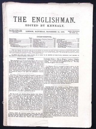 The Tichborne Claimant's Newspaper : The Englishman, Edited by Kenealy. Issues 294-298, November-December 1879. See pictures for details of specific contents.