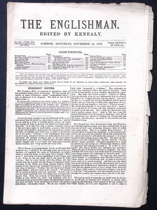 The Tichborne Claimant's Newspaper : The Englishman, Edited by Kenealy. Issues 294-298, November-December 1879. See pictures for details of specific contents.