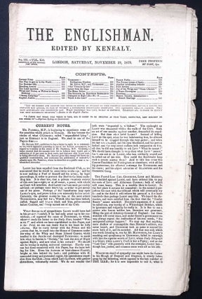 The Tichborne Claimant's Newspaper : The Englishman, Edited by Kenealy. Issues 294-298, November-December 1879. See pictures for details of specific contents.