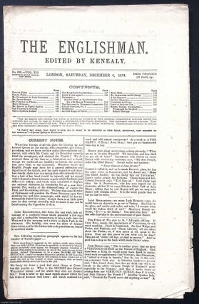 The Tichborne Claimant's Newspaper : The Englishman, Edited by Kenealy. Issues 294-298, November-December 1879. See pictures for details of specific contents.