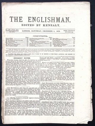 The Tichborne Claimant's Newspaper : The Englishman, Edited by Kenealy. Issues 294-298, November-December 1879. See pictures for details of specific contents.