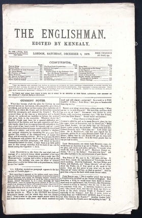 The Tichborne Claimant's Newspaper : The Englishman, Edited by Kenealy. Issues 294-298, November-December 1879. See pictures for details of specific contents.