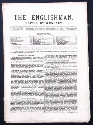 The Tichborne Claimant's Newspaper : The Englishman, Edited by Kenealy. Issues 294-298, November-December 1879. See pictures for details of specific contents.