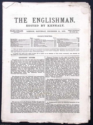 The Tichborne Claimant's Newspaper : The Englishman, Edited by Kenealy. Issues 294-298, November-December 1879. See pictures for details of specific contents.