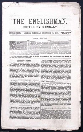 The Tichborne Claimant's Newspaper : The Englishman, Edited by Kenealy. Issues 294-298, November-December 1879. See pictures for details of specific contents.