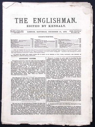 The Tichborne Claimant's Newspaper : The Englishman, Edited by Kenealy. Issues 294-298, November-December 1879. See pictures for details of specific contents.