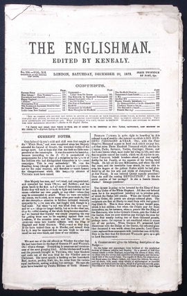 The Tichborne Claimant's Newspaper : The Englishman, Edited by Kenealy. Issues 294-298, November-December 1879. See pictures for details of specific contents.