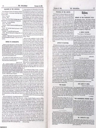 The Tichborne Claimant's Newspaper : The Englishman, Edited by Kenealy. Issues 294-298, November-December 1879. See pictures for details of specific contents.