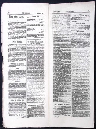 The Tichborne Claimant's Newspaper : The Englishman, Edited by Kenealy. Issues 294-298, November-December 1879. See pictures for details of specific contents.