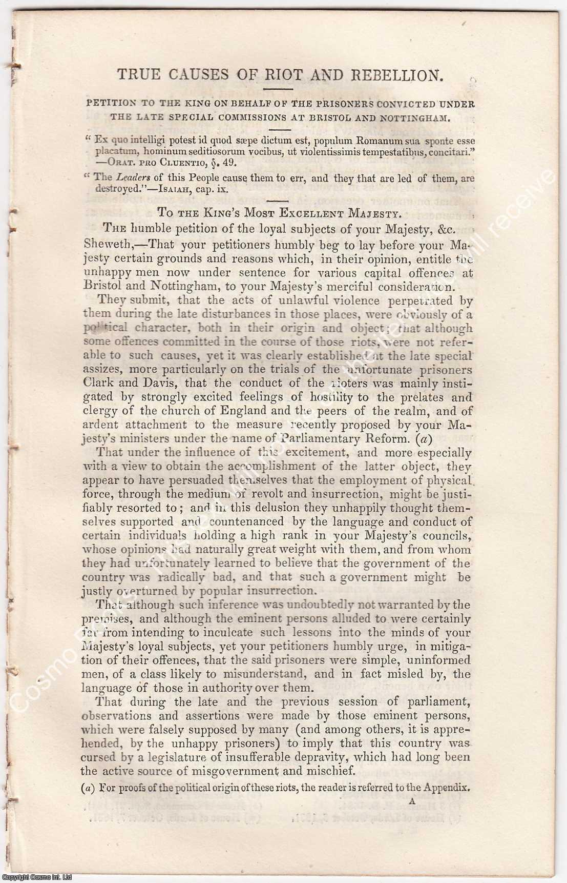 Bristol Queen Square Riots, October 1831. True causes of riot and ...