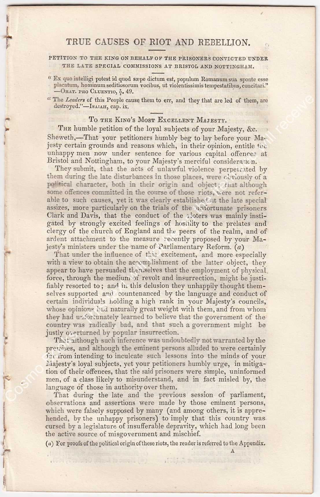 The Queens Square Riots Bristol Queen Square Riots, October 1831. True causes of riot and ...