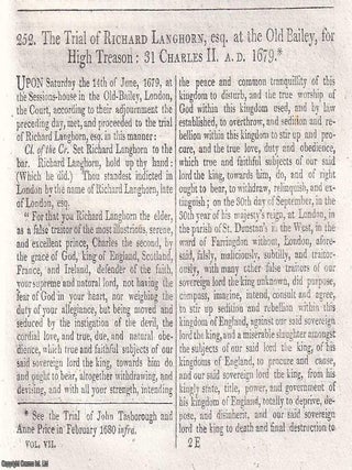 Trials and Polemics of the Popish Plot, 1679 : The Proceedings Against Whitebread, Harcourt, Fenwick, Gavan, Turner, and Langhorn ; Together with the Trials of Wakeman, Corker, Marshal ; and the Conduct, Speeches, and Alleged Conspiracies of the Accused. An Original Trial Report from Cobbett's State Trials, part of the great 19th-century archive of courtroom history.