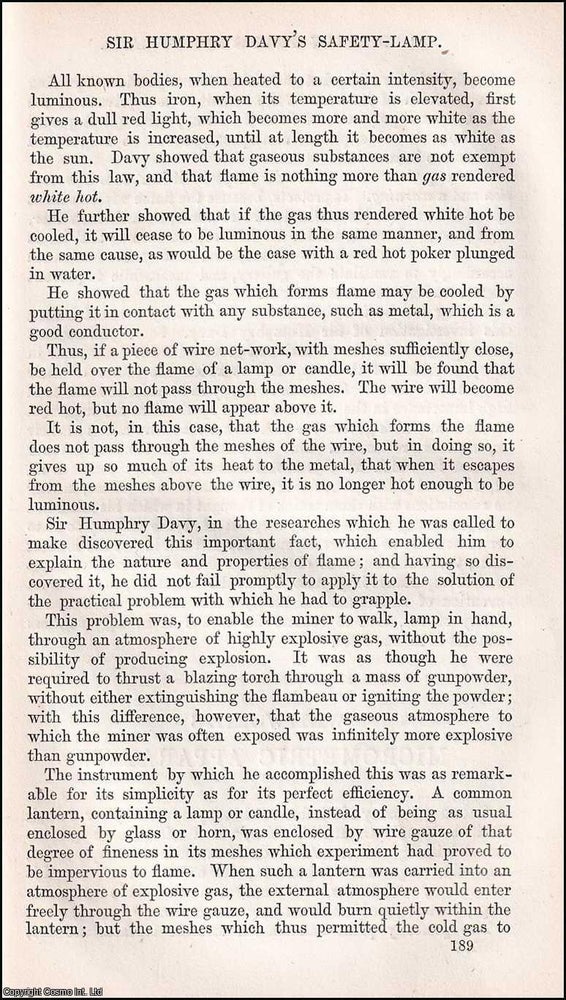 Item #373817 The Barometer, Davy’s Safety Lamp, and Whitworth’s Micrometric Apparatus; Tools...