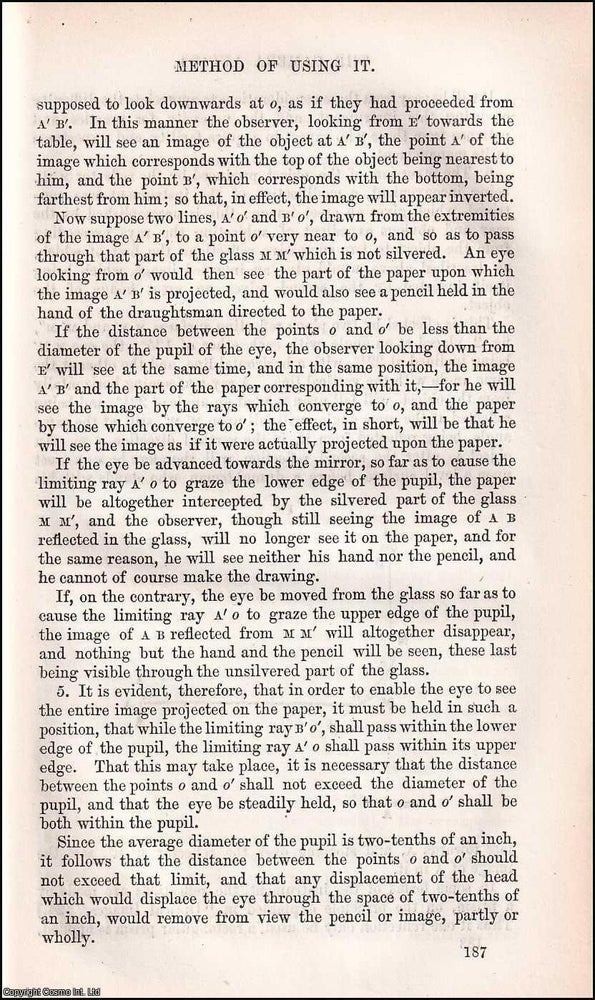 Item #373841 The Camera Lucida; A Curious Instrument for Drawing with Light . A Victorian account...