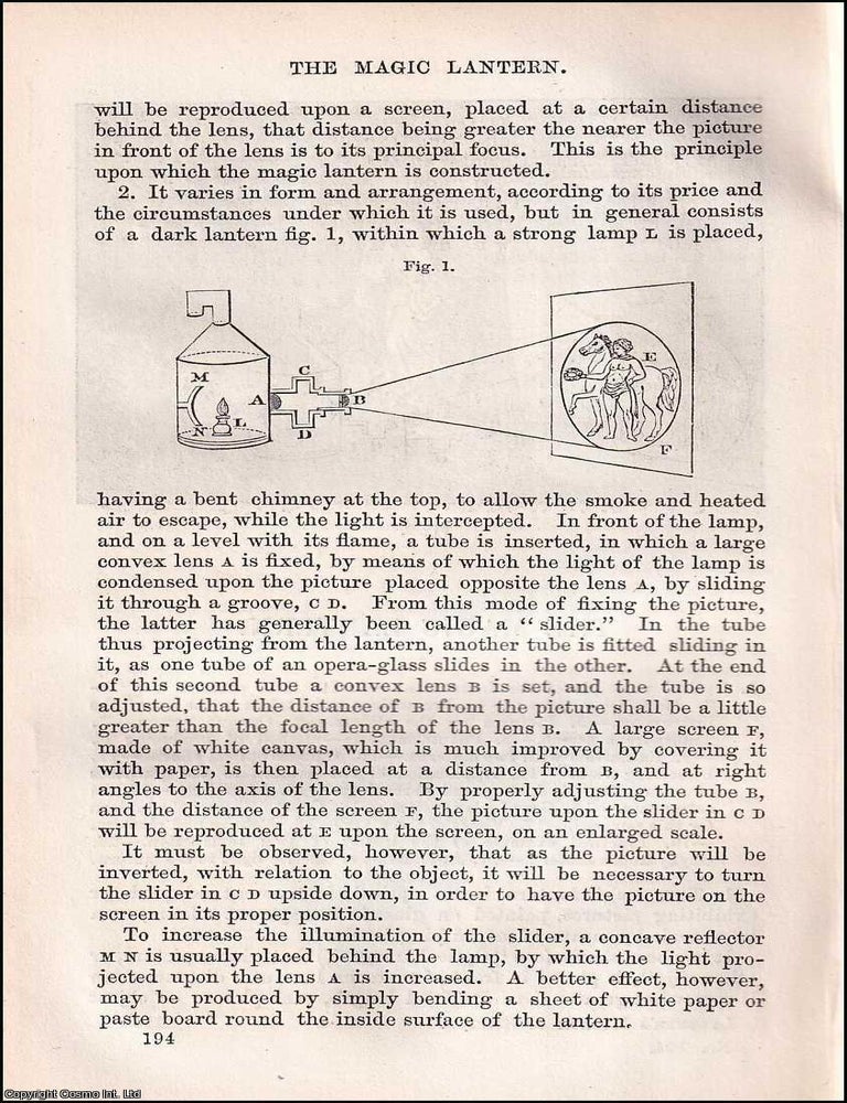 Item #373842 The Magic Lantern; Early Illuminations and the Birth of Moving Images . A...
