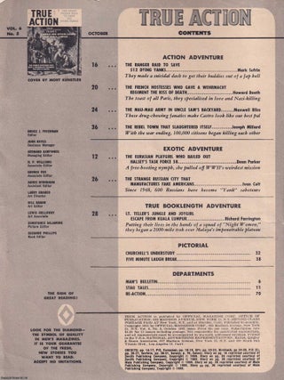 True Action Magazine, Vol 6, #5, Oct 1961 : Mau-Mau Army, Lt. Teller's Malaya Adventure, Dani Dior, Vinnitsa-Ukraine, and lots more. See pictures for full content details.