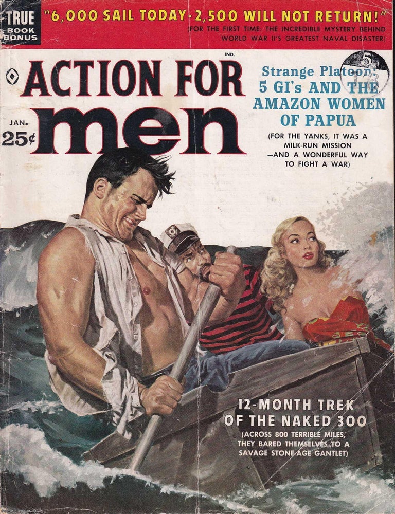 Item #374727 Action for Men Magazine, Vol 5, #1, Jan 1961 : 5 GI's and the Amazon Women of...