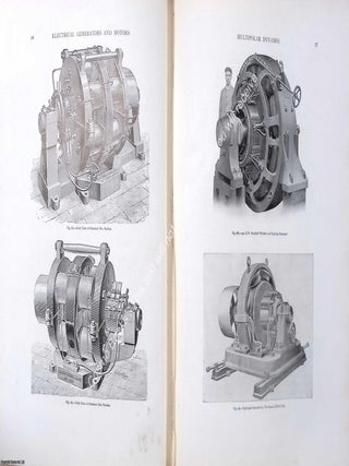 Electrical Generators and Motors, 1908, with 2 Colour Sectional Diagrams showing; Continuos Current Motor & a Squirrel Cage 3-Phase Induction Motor. A complete section from Modern Power Generators, edited by James Weir French.