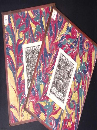 Elton Hall, Cambridgeshire. A pair of Decorative Bookplates. DECORATIVE BOOKPLATE.