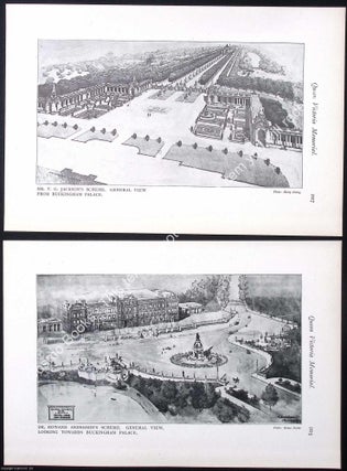 The Queen Victoria Memorial : 2 large folding plates, accompanying text, and other illustrations. Taken from The Architectural Review.