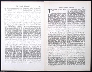 The Queen Victoria Memorial : 2 large folding plates, accompanying text, and other illustrations. Taken from The Architectural Review.