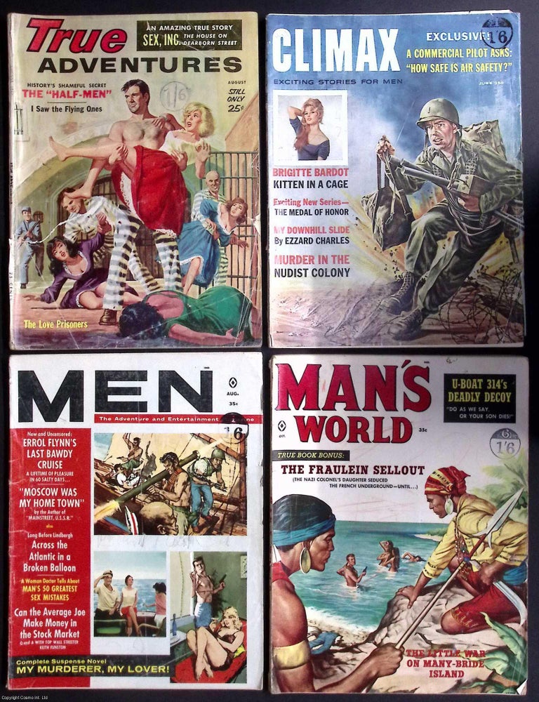 Item #374963 Pulp Magazines : True Adventures; Men; Climax; & Man's World. 4 monthly...