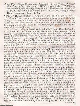 The Wilds of North America; A Diary of a Winter&rsquo;s Route from Halifax to the Canadas. An article. A WINTER PASSAGE THROUGH THE.