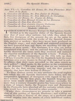The Spanish Theatre; Spanish Comedies, with Plot Summaries and Excerpts. An article printed in. CUSTOM STAGES OF SPAIN: COMEDY.