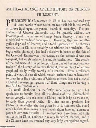Taoism; Confucianism; Chu Hi; A Glance at the History of Chinese Philosophy. An article printed. CURRENTS OF CHINESE THOUGHT: FROM.