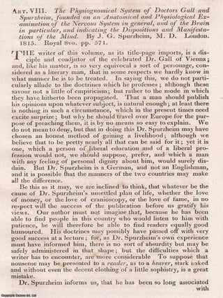 Gall and Spurzheim&rsquo;s Physiognomical System; Founded on the Anatomy and Physiology of the. READING THE MIND IN THE.