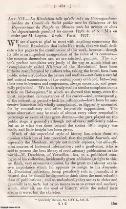 Correspondence of the Committee of Public Safety : A 19th century window into revolutionary anxieties and political intrigue, revealing how letters shaped the drama of France’s most turbulent years. An article printed in 1841, written by John Wilson Croker : 19 pages.