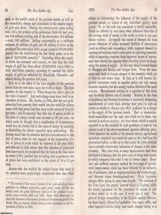 Gold, Speculation, and the Illusion of Prosperity : The New Golden Age. An article printed in 1879, written by R.H. Patterson : 30 pages.