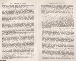 The Feelings and the Intellect; The Psychology of the Emotions : A 19th century investigation into the workings of the mind, tracing how thought and passion shape human behaviour. An article printed in 1879, written by a British Quarterly Review contributor : 35 pages.