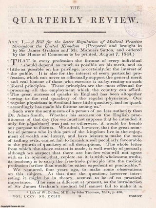 Sir James Graham&rsquo;s Medical Bill : A Victorian debate on reforming medical practice, outlining. REFORMING MEDICINE: A. VISION FOR.